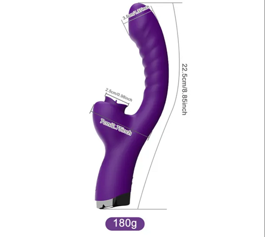 2 in1 lidah menjilati klitoris vibrator untuk wanita