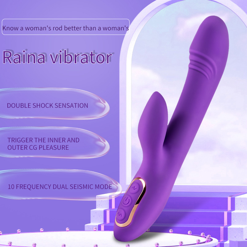 G Spot Rabbit Vibrator Klitoris Pijat Untuk Wanita Ungu