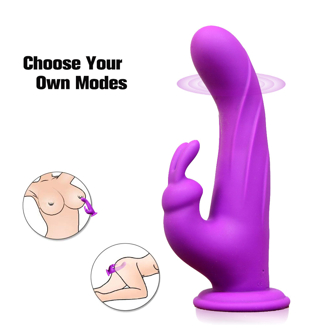 Baru Kelinci Masturbasi Vibrator G Spot Stimulasi Silikon Cair Pijat Double-Head Vibrator