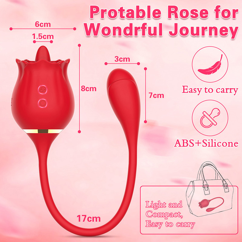 Rose Mengisap Menjilat Lidah Vibrator Dengan Telur Bergetar